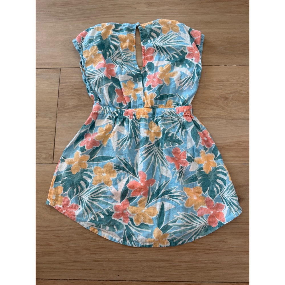 Abercrombie Kids Tropical Floral Swimsuit & Cover Up Dress Set Blue Orange 9/10 - Picture 7 of 8